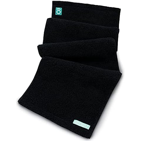 FACESOFT Eco Friendly Gym Towel Accessories for Working Out - Soft & Absorbent Cotton Exercise Towel - No Synthetic Microfibers or Plastics - Sweat Towel for Gym, Fitness, Sports, Yoga - Black - 1 Pc Cover