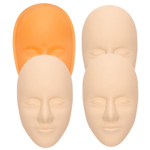 Milisten Piel Sintética Silicona para Práctica de Tatuajes Faciales con Base PVC Naranja para Entrenamiento de Maquillaje y de Fácil de Limpiar y Reutilizable