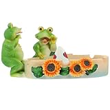 TOYANDONA Cendrier Résine de Grenouille Cendrier de Bureau et Maison Compact, Décoration de Jardin, Petit Fonctionnel pour Usage Quotidien
