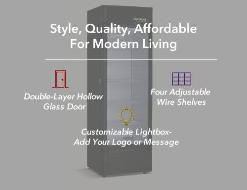 Premiumlevella Prf907Dx Single Glass Door Merchandiser Refrigerator -Beverage Display Cooler-9.0 Cu Ft-Black #TOP7