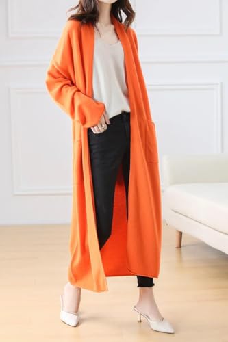 Women's Merino Wool Longline Cardigan Coat, Soft Solid Color Basic Long Sleeve Sweater3