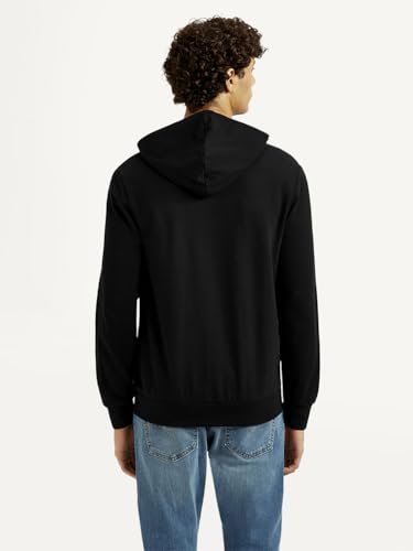 Image of Levi's Men's Solid Black Hooded Sweatshirt