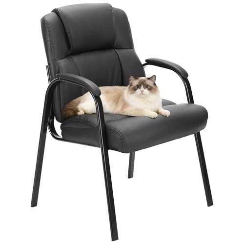 Comparison: Best Kitchen Chair For Elderly 2 OLIXIS Waiting Room Chairs, Leather Office Desk Reception Guest Stationary Side Chair with Padded Arms for Home Conference Lobby Area Meeting Church Medical Clinic Elderly Student