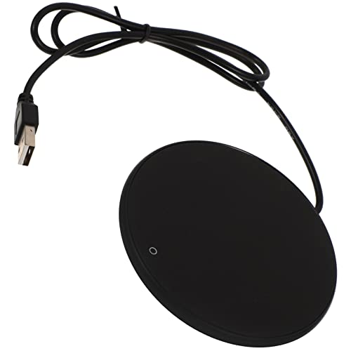 GALPADA USB Metal Cup Warmer Mug Heating Coaster Touch Control, 3-Level Temperature Adjustment, Black Reusable Heating Coaster for Coffee and Tea, Suitable for Office and Home Use