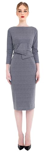 Marycrafts Women's Work Office Business Square Neck Sheath Midi Dress3