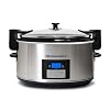 Maxi Matic Elite Platinum MST 900VXD 85 Quart Stainless Steel Programmable Slow Cooker wLocking Lid Black