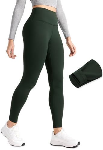 CRZ YOGA Matte Kunstleder Leggings 64/71cm | Extrem Weich, Leichte Kompression, Lässig, Hohe Taille, für Damen