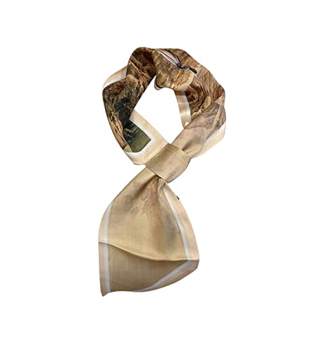 huahuo Lazy Cross Écharpe longue imprimée, cravate quatre saisons, accessoire de vêtement, col chaud, épaule, cadeau 75 x 15 cm, Paysage Tang Yin