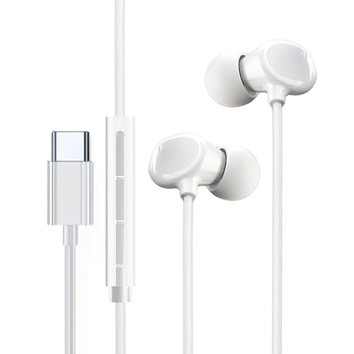 Zqxnt Écouteurs intra-auriculaires durables avec connecteur de type C/3,5 mm résistant à la transpiration, idéal pour les styles de vie actifs