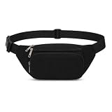 Cryptadg Marsupio, Viaggio con Cintura con 4 Zip Tasche, Waist Bag in Nylon