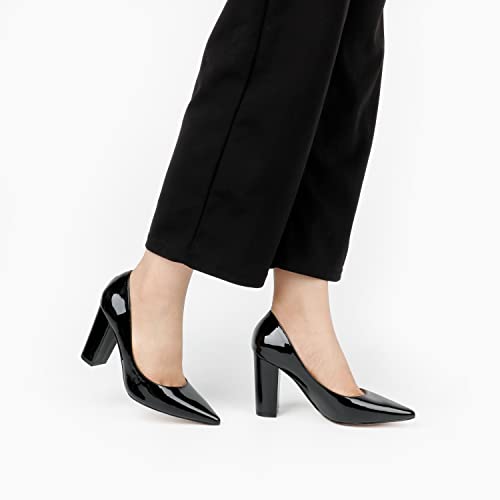 Image of JOY IN LOVE Chunky Heels for Women Pointed Toe Pumps