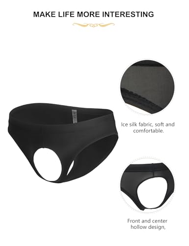 ohyeahlady Mens Sexy Underwear Briefs G-String Pouch Ice Silk Open Front Underwear Lingerie for Mens Comfortable Briefs4