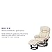 Flash Furniture Allie LeatherSoft Upholstered Recliner with Ottoman Footrest, Padded Swiveling Recliner Chair and Ottoman Set, Beige