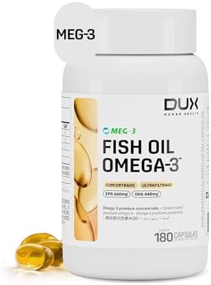 DUX HUMAN HEALTH Fish Oil Ômega‑3 180 Cápsulas – Suplemento com E...