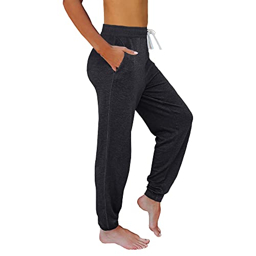 Automet Baggy Sweatpants For Women With Pockets-Lounge Womens Pajams Pants-Womens Running Joggers For Yoga Workout Blackgrey #TOP1