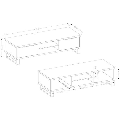Lomadox Wohnwand inkl. Couchtisch in Wotan Eiche Nb., B/H/T ca. 394/190/50 cm – Bild 6