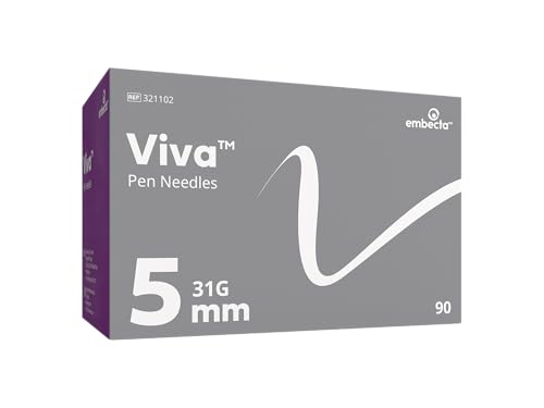 Escritura sin saltos con accesorios para bolígrafos de 31 g x 5 mm Embecta Viva paquete de 90