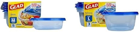 Glad GladWare Entree 25 Oz Containers, 5 Ct + 42 Oz Containers, 3 Ct