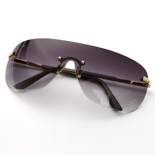 Futuristic Rimless Y2K Sunglasses for Women Men Fashion Wrap Around Frame Trendy Shield Frameless Square Sunglasses2