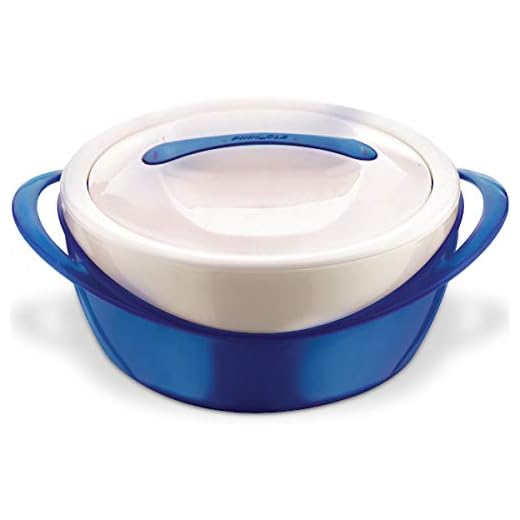 Pinnacle Large Insulated Casserole Dish with Lid 3.6 qt. Elegant Hot Pot Food Warmer/Cooler -Thermal Soup/Salad Serving Bowl Stainless Steel Hot Food Container–Best Gift Set for Moms –Holidays Blue