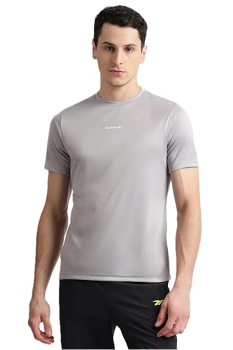 Image of Reebok Men's Polyester Gym T-Shirt - Quick Dry Moisture Wicking Sports T-Shirt for Men | Workout Running Training Tshirt for Men | Half Sleeve Active Tee