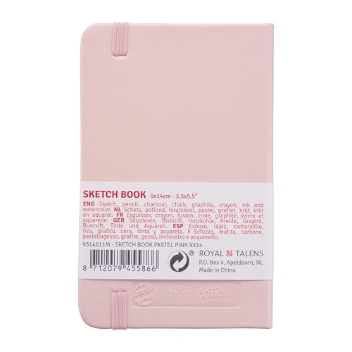 Image of Talens Japan T9314-011M 441726 Royal Art Creation Sketchbook, Drawing Notebook, 3.5 x 5.5 inches (9 x 14 cm), Pastel Pink