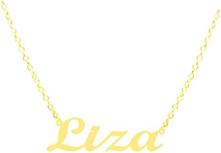 21K Gold Plated Necklace With Name Liza 
