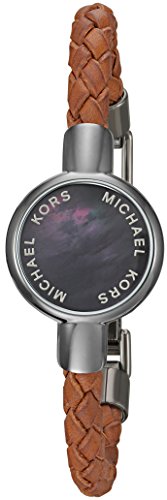 Michael Kors Unisex Crosby Grey Mother-of-Pearl Leather Tracker Bracelet