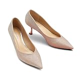 👡 LUXUSQUALITÄT: Aus 100% Lammfell und genarbtem Leder gefertigt, bieten unsere spitzen Pumps langlebige Qualität und unwiderstehlichen Komfort.