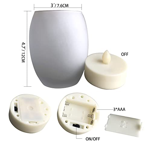 Flameless Led Color Changing Candle With Frosted Glass Candle Holder Flickering Electric Battery Powered Operated Candle Light With Remote Timer For Home Party Holiday Halloween Christmas Decorations #TOP5