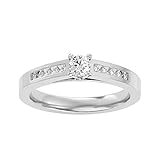 SUPERIOR DESIGN: Beautifully crafted in precious solid 18K gold, this ring is adorned with sparkling round brilliant diamonds, with a total weight of 0.39 ct, beautifully hand set in a prong & channel setting for a spectacular look.