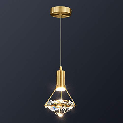 Lustre chambre à coucher moderne en cristal suspendu tête simple