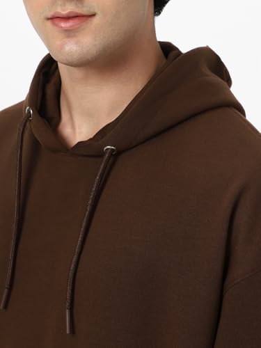 Image of Urbano Fashion Men's Cotton Solid Oversized Hooded Neck Sweatshirt