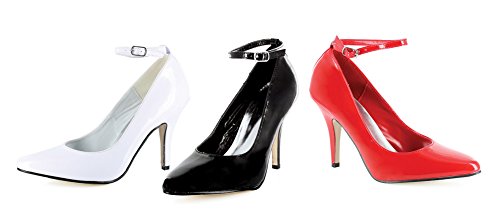 Ellie Shoes E-8401 4 Heel B Width Pump with Ankle Strap 12 / Red