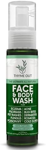 Thyme Out All Natural Face & Body Wash for Eczema, Psoriasis, Pet Rashes, Poison Ivy, Acne, Bug Bites, Dermatitis, Rosacea & Cold Sores - Soothes Itching, and Irritation (7.1 oz)