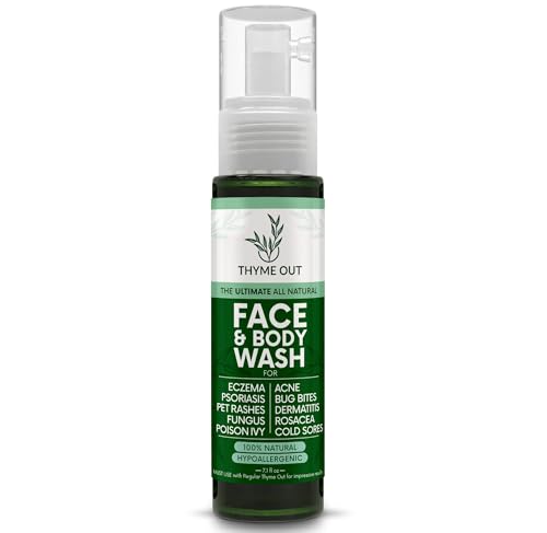 Thyme Out All Natural Face & Body Wash for Eczema, Psoriasis, Pet Rashes, Poison Ivy, Acne, Bug Bites, Dermatitis, Rosacea & Cold Sores - Soothes Itching, and Irritation (7.1 oz)