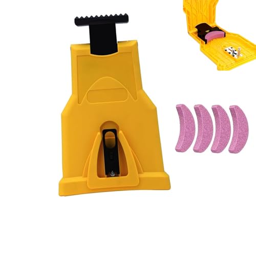 NRSW Sherem Universal Chainsaw Sharpener, Portable Chainsaw Teeth Sharpener, double hole chainsaws for 14-20 inch guide chain, Fast Chainsaw Sharpening Kit with 4 Whetstones,1pcs