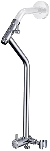 All Metal Shower Diverter with Low Holder, 3-Way 4-Setting (Chrome)
