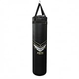 Punching Bag - 4, 5 & 6-Feet Heavy Duty Unfilled Punch Bag with Hanging Chain for MMA, Muay Thai and Kick Boxing Training (Black, 5 Feet)