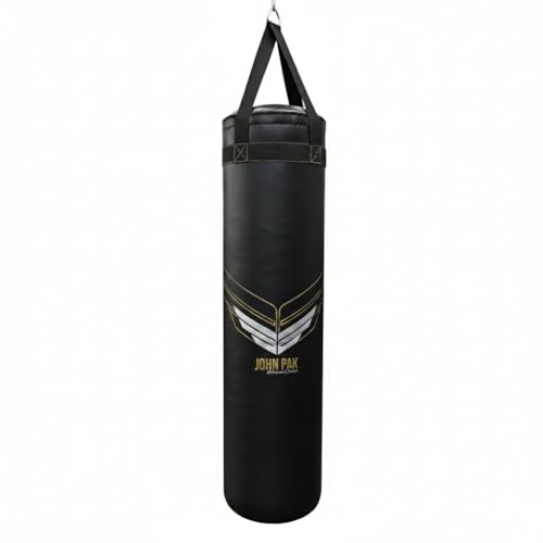 Punching Bag - 4, 5 & 6-Feet Heavy Duty Unfilled Punch Bag with Hanging Chain for MMA, Muay Thai and Kick Boxing Training (Black, 5 Feet) by JP ADVANCE CHOICE - Used condition - CA$35.69