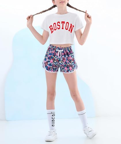 Girls 3-Pack Athletic Shorts Toddlers Workout Active Running Shorts Dolphin Gym Short Pants with Bow 3-10 Years2