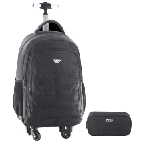Kit Mochila 20” Com4 Rodas 360 Escolar Juvenil Masculina Escola Faculdade (Preto)