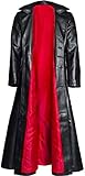 Wesley Snipes Blade Trinity Real Sheep Skin Leather Men's Long Coat (L, Black)