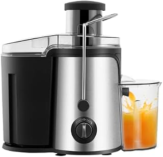 TUKAILAI Juicer, Whole Fruit and Vegetable 2 Speed Setting 600W Stainless Steel Centrifugal Juicer Machine with Wide Feeding Chute, 500ML Container Easy Clean BPA-Free Fruit Vegetable Extractor
