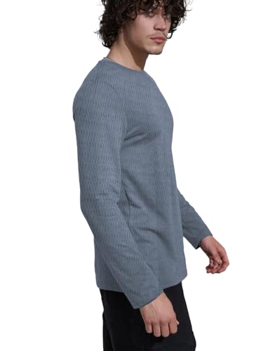Image of LEOTUDE Regular Fit Cottonblend Full Sleeve Printed Men's T-Shirt (Color Maroon)