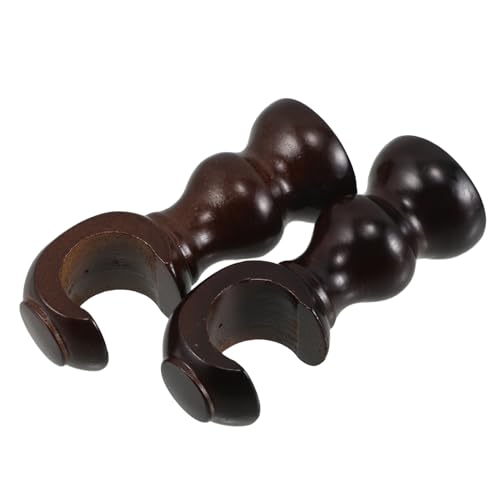 HIAKDOFT 2個実木カーテンロッドホルダー 壁掛けブラケット 径対応 滑らか仕上げ 頑丈な支柱 キズ防止機能 取付簡単なカーテンレールサポート