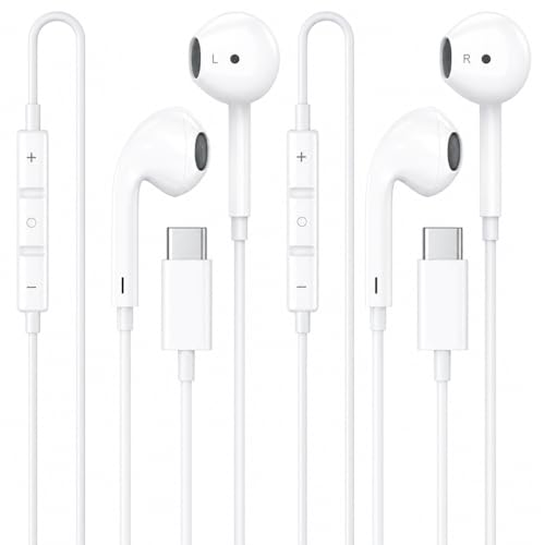 [Apple MFi Certified] USB C Headphones for iPhone, 2-Pack Wired Earphones by tiavalmax - Used condition - US$7.87