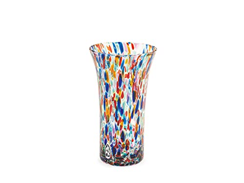 Vase en Verre évasé h&h Veneziano, 21cm, fabriqué en Italie