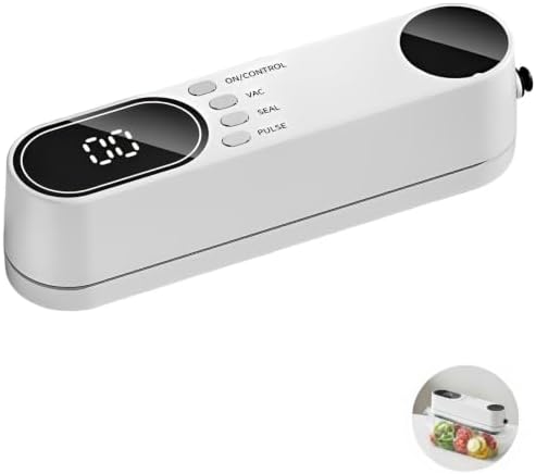 Wireless Vacuum Sealer, Food Vacuum Sealer with 60KPa Suction, 1200mAh Rechargeable Mini Sealing Machine for Dry and Moist Soft Food, Kitchen, Home, Outdoor Camping — view 2