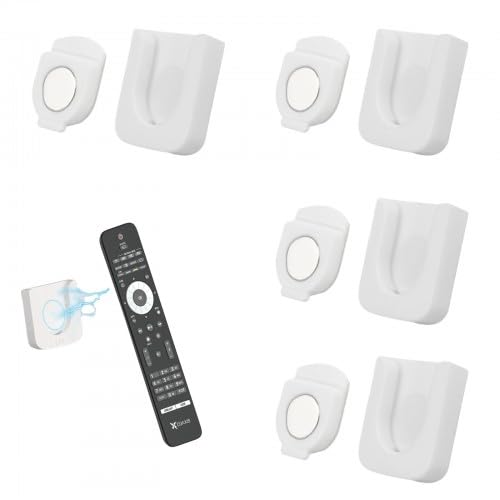 Soporte Mando a Distancia 4 piezas, Fuerte Soporte de Control Remoto Magnético en Pared Soportes Magnéticos Mando Organizador Magnético Multifuncional para Mandos TV y Enchufe de Carga
